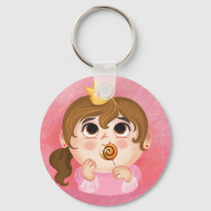 Niedliches Mädchen in einer Prinzessin Halloween K Schlüsselanhänger