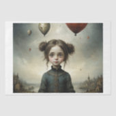 Niedliches Mädchen in einer traurigen Welt mit Luf Seidenpapier (Vorderseite)