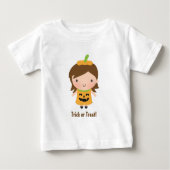 Niedliches Mädchen in Kürbiskleider Outfit Kinderm Baby T-shirt (Vorderseite)