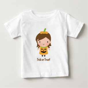 Niedliches Mädchen in Kürbiskleider Outfit Kinderm Baby T-shirt