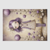 Niedliches Mädchen in Lilac Decoupage Seidenpapier (Vorderseite)
