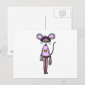 Niedliches Mädchen in Mouse Kostüm Postkarte (Vorne/Hinten)