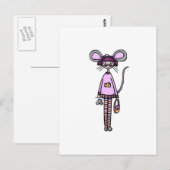 Niedliches Mädchen in Mouse Kostüm Postkarte (Vorne/Hinten)