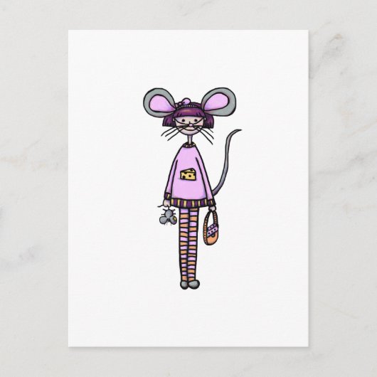 Niedliches Mädchen in Mouse Kostüm Postkarte (Vorderseite)