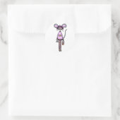Niedliches Mädchen in Mouse Kostüm Runder Aufkleber (Tasche)