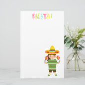 Niedliches Mädchen-mexikanische Fiesta Maracas Briefpapier (Stehend Vorderseite)