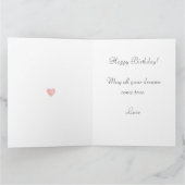 Niedliches Mädchen mit Blume auf Light Blue Birthd Karte (Innenseite)