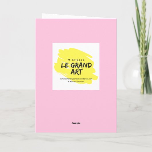 Niedliches Mädchen mit Blume Geburtstag Karte (Rückseite)