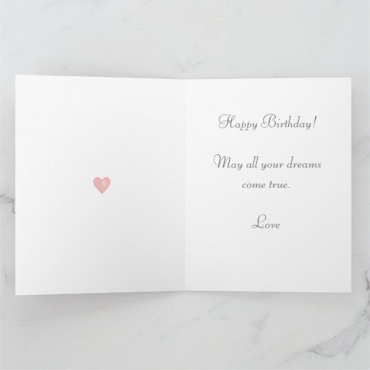 Niedliches Mädchen mit Blume Geburtstagkarte Karte (Innenseite)