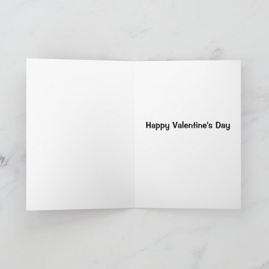 Niedliches Mädchen mit Blume Valentinstag Karte (Innenseite)