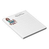 Niedliches Mädchen mit Brille Kaffee und Hund Pers Notizblock (angewinkelt)