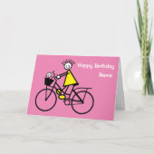 Niedliches Mädchen mit Cat Birthday Card auf dem B Karte (Vorderseite)