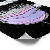 Niedliches Mädchen mit Gesichtsmaske Poster (Ecke)