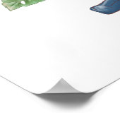 Niedliches Mädchen mit grauer Katzenjammer Blume P Poster (Ecke)