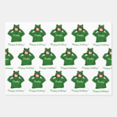 Niedliches Mädchen mit Green Frog Hoody Zeichnend Geschenkpapier Set (Vorderseite 2)