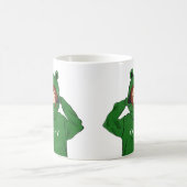 Niedliches Mädchen mit grünem Frosch Hoodie Zeichn Kaffeetasse (Mittel)