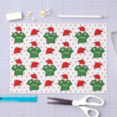 Niedliches Mädchen mit Grünen Weihnachtsmannmütze Seidenpapier (Handwerk)