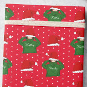 Niedliches Mädchen mit grüner Hoodie Weihnachtsman Geschenkpapier