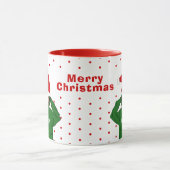 Niedliches Mädchen mit grüner Hoodie Weihnachtsman Tasse (Zentrum)