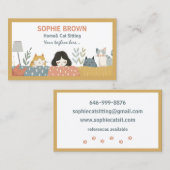 Niedliches Mädchen mit Kätzchen Katze Haustier und Visitenkarte (Vorne/Hinten)