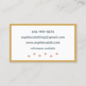 Niedliches Mädchen mit Kätzchen Katze Haustier und Visitenkarte (Rückseite)