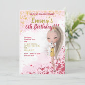 Niedliches Mädchen mit Katzenaquarine Ankündigung (Stehend Vorderseite)