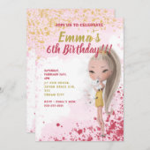 Niedliches Mädchen mit Katzenaquarine Ankündigung (Vorne/Hinten)