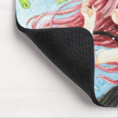 Niedliches Mädchen mit kawaii Krake und Fischen Mousepad (Ecke)
