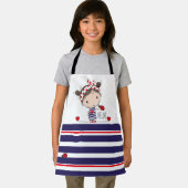 Niedliches Mädchen mit Ladybird Art Striped Kinder Schürze (Insitu)