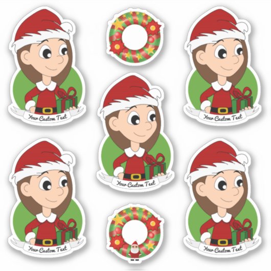 Niedliches Mädchen mit langbraunem Haar Urlaub Car Aufkleber (Vorderseite)