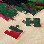 Niedliches Mädchen mit rosa Rosa-Blume Puzzle (Seite)