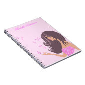 Niedliches Mädchen mit SchmetterlingsNotebook Notizblock (Rechte Seite)