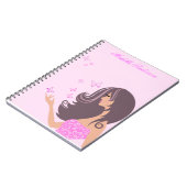 Niedliches Mädchen mit SchmetterlingsNotebook Notizblock (Linke Seite)