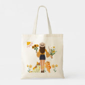 Niedliches Mädchen mit Sonnenblumen Katze & Hund Tragetasche (Rückseite)