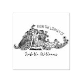 Niedliches Mädchen mit Vögeln, aus der Bibliothek  Gummistempel (Prägung)