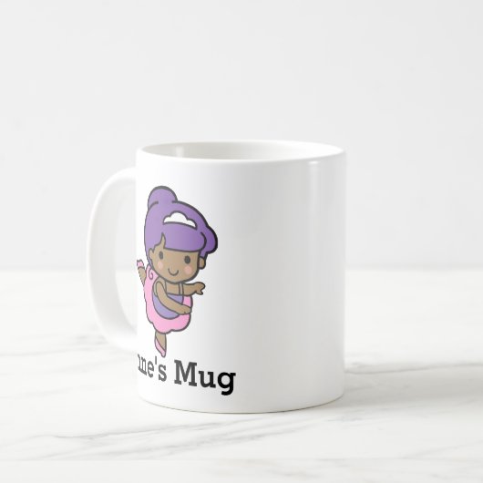 Niedliches Mädchen Prima Ballerina Kaffeetasse (Vorderseite Links)