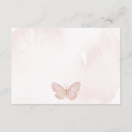 Niedliches Mädchen rosa ein kleiner Schmetterling Begleitkarte (Rückseite)