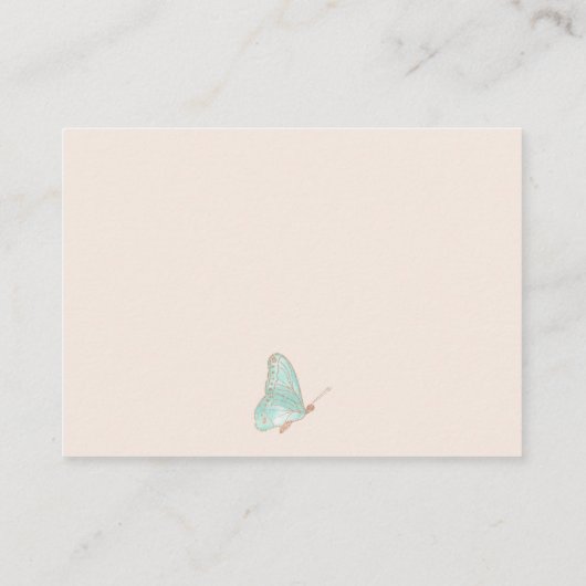 Niedliches Mädchen rosa eine kleine Schmetterling- Begleitkarte (Rückseite)