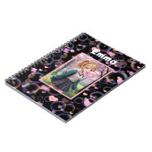 Niedliches Mädchen, rosa Kaublase, Personalisiert Notizblock (Linke Seite)