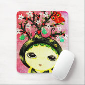 Niedliches Mädchen - sie wächst einen Baum Mousepad (Mit Mouse)