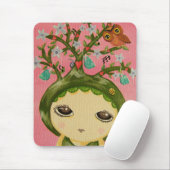 Niedliches Mädchen - sie wächst einen Baum Mousepad (Mit Mouse)