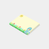 Niedliches Mädchen, Sonne, Blume und Gras Post-it Klebezettel (angewinkelt)