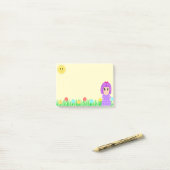 Niedliches Mädchen, Sonne, Blume und Gras Post-it Klebezettel (Auf Schreibtisch)