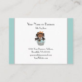 Niedliches Mädchen und Dog Bath Pet Grooming Visitenkarte (Rückseite)