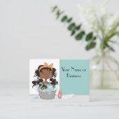 Niedliches Mädchen und Dog Bath Pet Grooming Visitenkarte (Stehend Vorderseite)