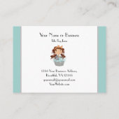 Niedliches Mädchen und katzenbetäubende Begleiter Visitenkarte (Rückseite)