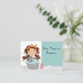 Niedliches Mädchen und katzenbetäubende Begleiter Visitenkarte (Stehend Vorderseite)