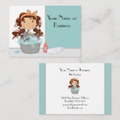 Niedliches Mädchen und katzenbetäubende Begleiter Visitenkarte (Vorne/Hinten)