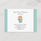 Niedliches Mädchen und katzenbetäubende Begleiter Visitenkarte (Rückseite)