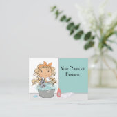 Niedliches Mädchen und katzenbetäubende Begleiter Visitenkarte (Stehend Vorderseite)